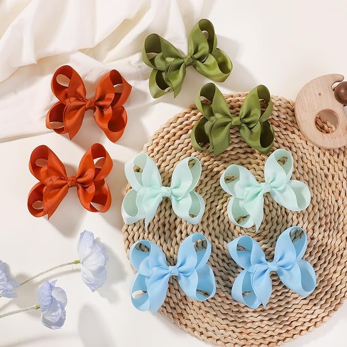 YHXX YLEN 40PCS 4.5 Inch Hair Bows Clips, Grosgrain Ribbon Alligator Clips Barrettes Hair Accessories for Baby Girls Infants Toddlers Kids Teens Children in Pairs