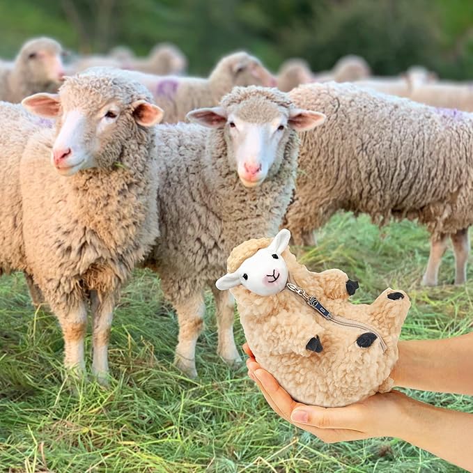 AGRIMONY Cute Shaved Sheep Stuffed Animals,Small Plushies Kawaii Lamb Plush Toys, Easter Valentines Mothers Day Birthday Christmas Funny Gifts Sheep Decor for Kids Girls Boys Teens Women