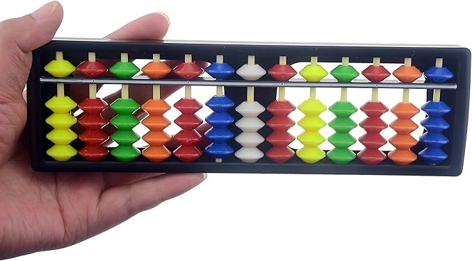 13 Digits Rods with Colorful Beads Plastic Abacus Arithmetic Soroban Kid's Calculating Tool