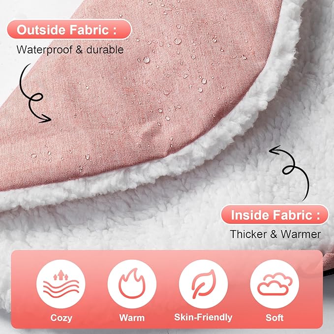 Winter Baby Car Seat Cover, Carseat Cover with Plush Sherpa Fleece Lining, Infant Car Seat Canopy with Peeping Window & Huge Space, Warm & Snug Baby Carrier Cover for Cold Weather