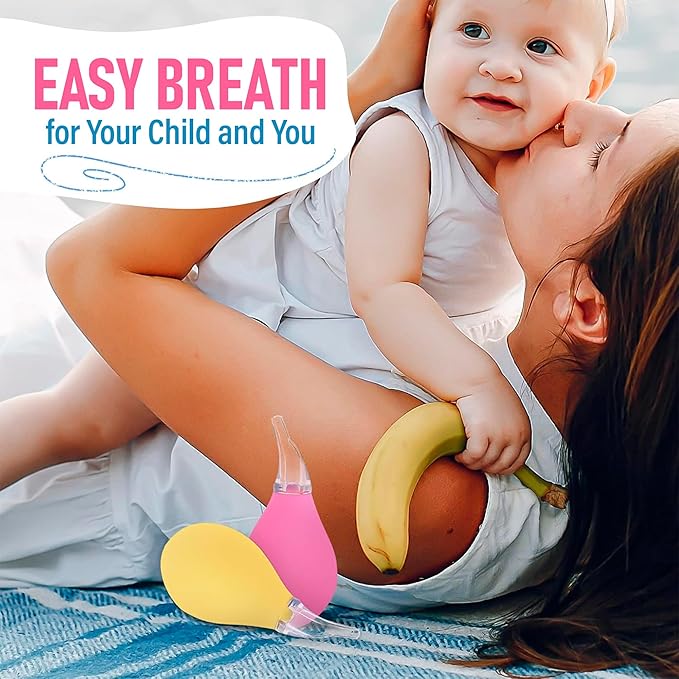 3 Pcs Nose Bulb Syringe for Baby - 3.35" Mucus Suction for Babies, Baby Bulb Syringe for Infant, Odor-Free PVC and Silicone Nasal Suction for Babies - Easy to Use Infant Nose Sucker for Toddler