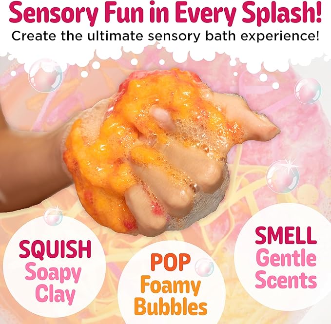 Creativity for Kids Soap Noodles Bath Art Studio – Bath Crayons, Soap Paint, Color Fizz & Confetti with Mold-Free Rubber Duck | Washable Bathtub Art & Sensory Toy Set for Toddlers and Kids (Ages 3+)
