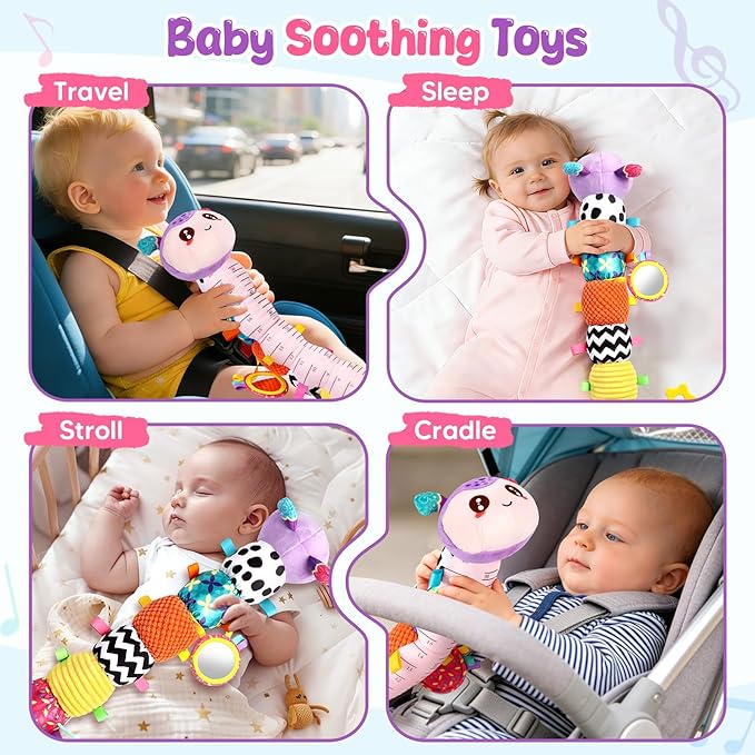 Musical Caterpillar Baby Toys 0-6 6-12 Months, Multi-Functional Sensory Tummy Time Toys for Newborn Infants Boys & Girls, Developmental Stuffed Animal Toys, Baby Shower & Baby Gifts