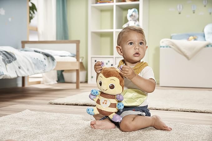 VTech Busy Musical Bee | Interactive & Sensory Cuddly Toy with Lights & Music | Suitable for Ages 3-24 Months | English Version