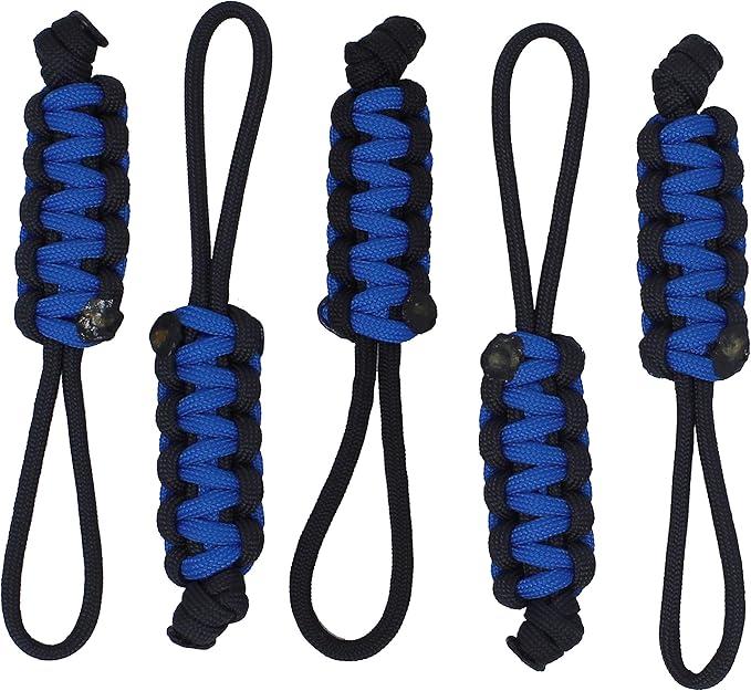 BubbasGarageTv - Large Heavy Duty Paracord Zipper Pulls (Royal Blue)