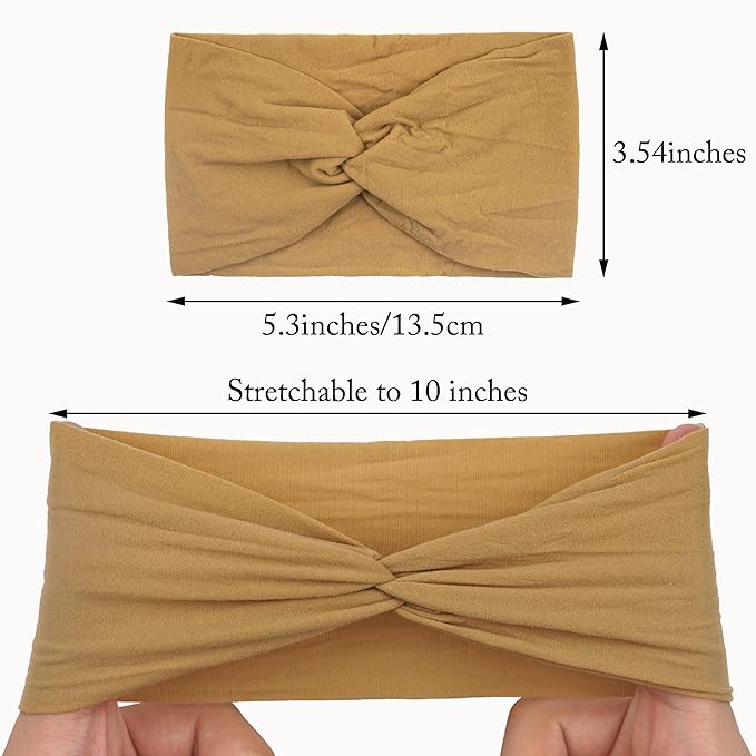 15PCS Baby Nylon Headbands 5 inches Handmade Cross Elastic Headbands for Baby Girls Newborn Infant Toddlers Kids