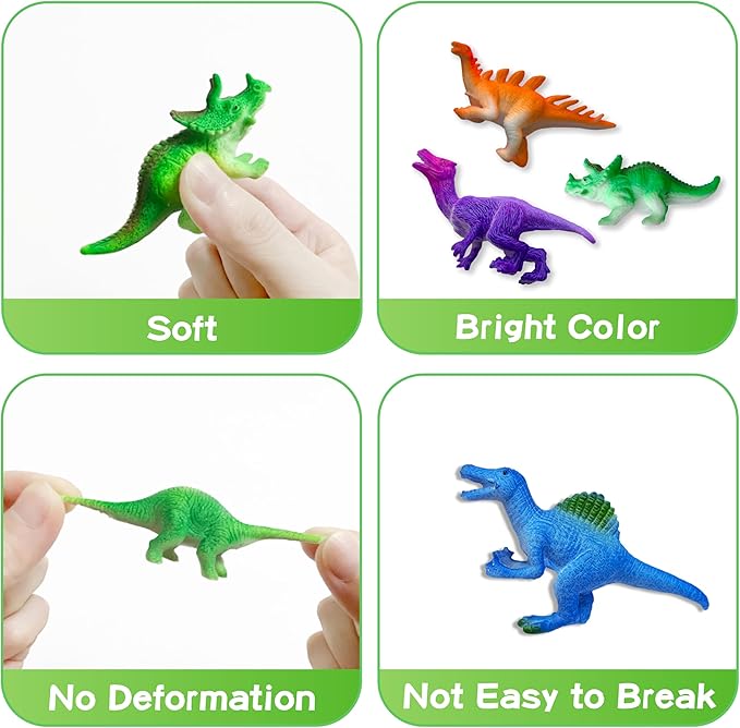Dinosaur Series - 16pcs Temperature Color Changing Bath Toys, Water Table Toy for Easter Egg Fillers,Goodie Bags Fillers,Themed Party,Classroom Rewards,Carnival Prize, for Kids 3+