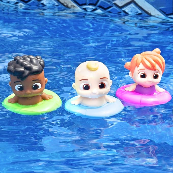 CoComelon Floating Water Toy Set 3-Pack - JJ, Cody, YoYo Figures - Officially Licensed - for Bath Tub, Pool, Swimming - Gift for Toddlers, Preschoolers & Kids 18mo+