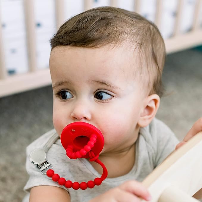 Ryan & Rose Cutie Clip Judy - Pacifier Clip Holder Silicone (Judy, Red)