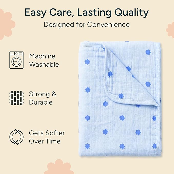 Hands-Free Hooded Towel 100% Organic Premium Muslin Cotton, 30" x 30", Ultra-Absorbent, Soft, Breathable, Hypoallergenic, Multipurpose, Gifts for Babies & Infants, Pack of 2