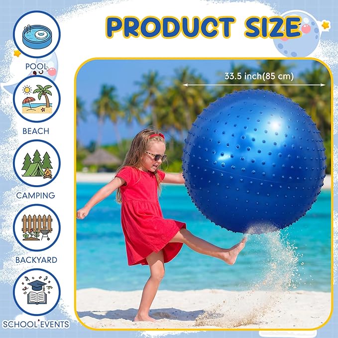 Jerify Knobby Balls Bouncy Spiky Sensory Ball Bulk Soft Inflatable Massage Stress Plastic Toy for School Party Play Indoor Outdoor