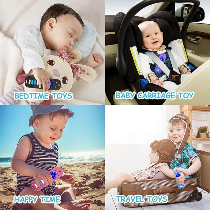 YAPROMO Baby Teething Toys,Reomte Teether Toys, Silicone Chew Toy for Babies 18+ Months, Remote Control Shape Teething Toys, Early Educational Toy BPA Free & Refrigerator Safe (Black01 & Purplr02)