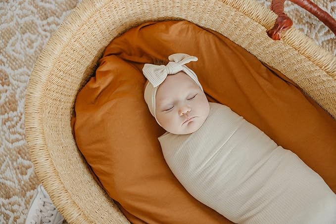 Copper Pearl Baby Bows: Stylish Headbands for Baby Girls, Premium Soft and Stretchy Baby Headbands, Perfect for Newborns, Trendy Designs - Moonstone
