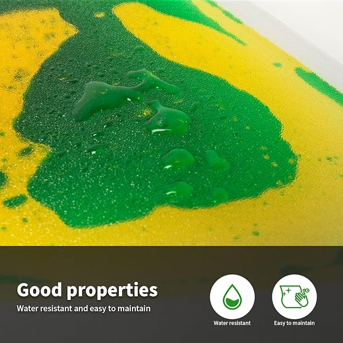 LONGKING 4-Sheet Liquid Sector Sensory Tiles, Colorful Floor Tile for Play Centers, Playroom, Lava Tiles, Radius 13"
