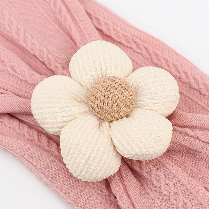 AQOKKA Baby Flower Headbands Nylon Baby Girl Headbands Soft Handmade Hairbands Toddler Hair Accessories for Girls Baby Newborn Infant Kids