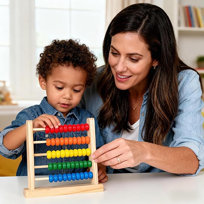 Miniature Counting Frame,5 Rows,Learning Mathematics Abacus