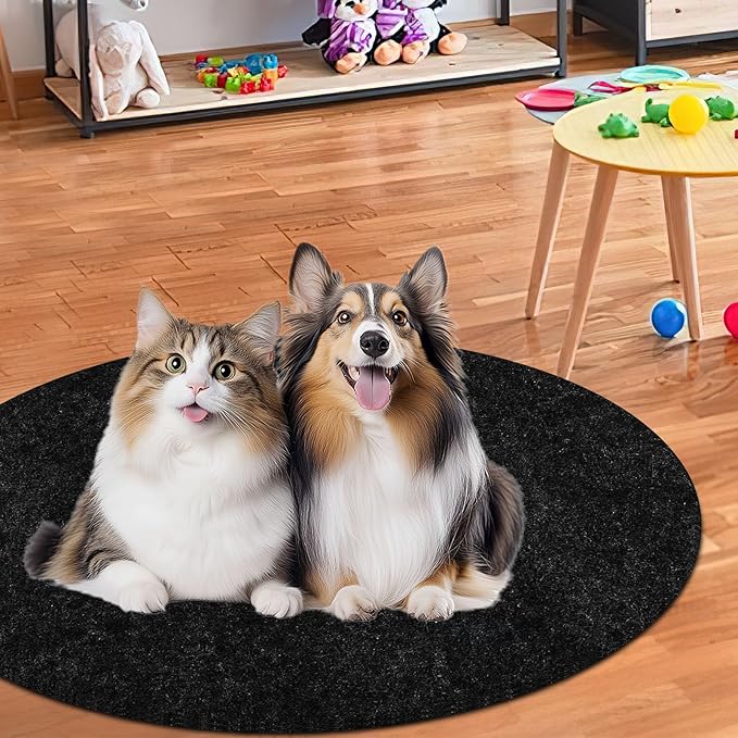 Outdoor Playhouse Mat - 57'' x 57'' Portable Outdoor Play House Activity Rug with Non Slip Backing Felt Outside Game House Play Mat Playhouse Pad Rug for Outside Home Floor