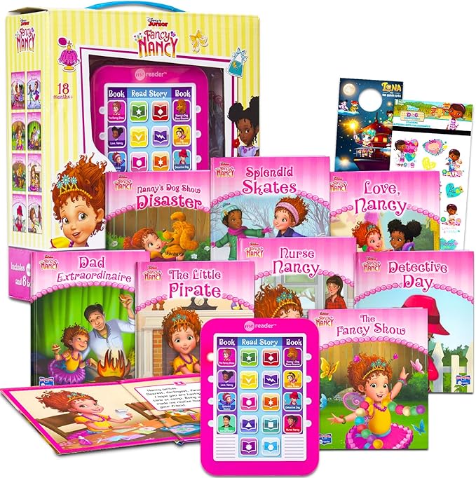 Fancy Nancy Me Reader Electronic Reader 8 Book Bundle - Fancy Nancy Books for Toddlers, Girls Featuring Nancy, Bree, and More with Stickers | Fancy Nancy Learning Toys