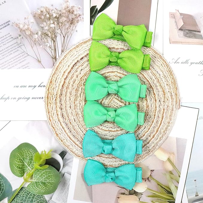 Baby Hair Clips 60 Pieces 30 Colors in Pairs Baby Girls Fully Lined Bows Hair Pins Tiny 2" Hair Bows Alligator Clips for Girls Infants Toddlers