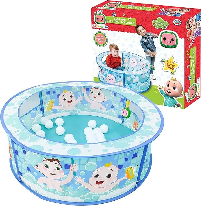 CoComelon Bath Time Sing Along Play Center - Ball Pit Tent with 20 Bonus Play Balls and Music - Sunny Days Entertainment