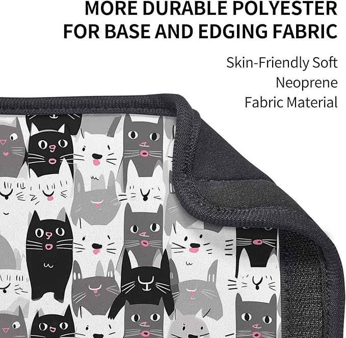 Cartoon Cat Kitten Seat Belt Cover Fits Cars Trucks SUV Sedans Sweat Absorption Car Seatbelt Strap Cover, Cute Auto Interior Accessories Protector