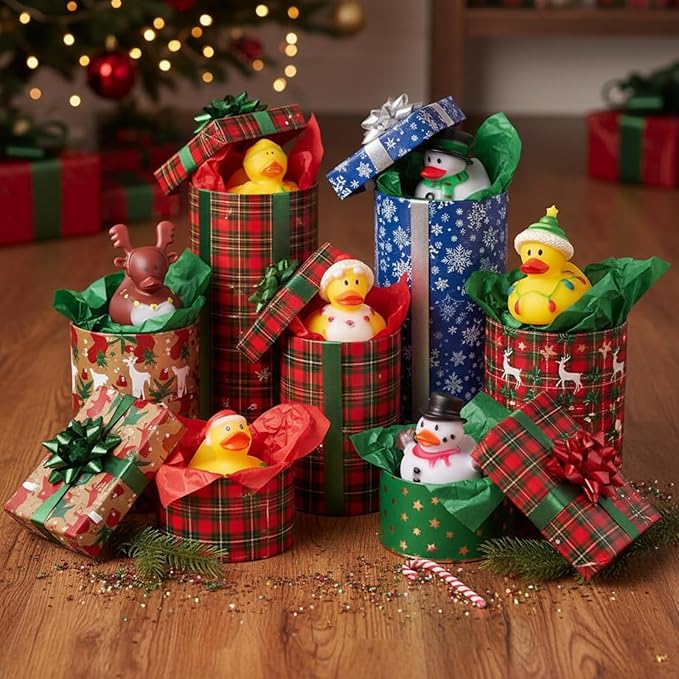 Sratte 36 Christmas Rubber Duck Bulk, Mini Santa Rubber Duck Bath Toys Assorted Xmas Party Decorations for Christmas Party Favors Stocking Stuffers Gifts for Coworkers Class (Santa Style)