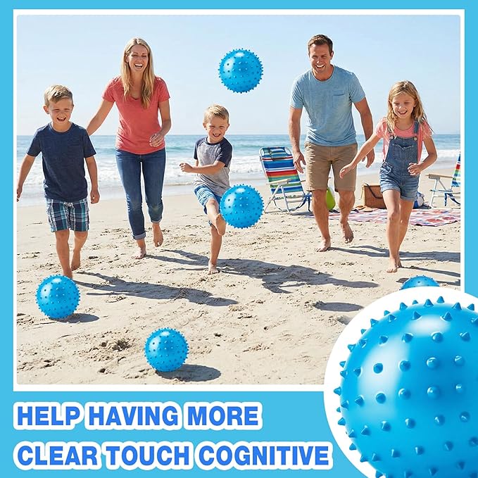 Jerify Knobby Balls Bouncy Spiky Sensory Ball Bulk Soft Inflatable Massage Stress Plastic Toy for School Party Play Indoor Outdoor