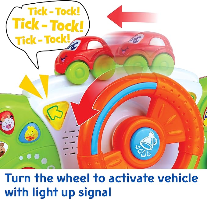 HAP-P-KID My First Baby Stroller Toy, Toddler Steering Driving Wheel, Car Seat Educational Learning Driver Toys, Pretend Drive Dashboard, Infant Baby Preschool Gift 6 7 8 9 10 11 12 Month 1 Year Old