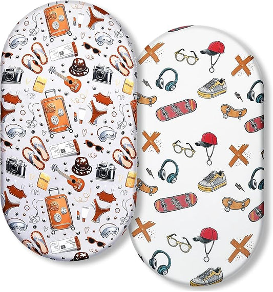 Ultra-Soft 2-Pack Stretchy Bassinet Sheets - Universal Fit for Halo Bassinest, Graco, Chicco & Most Bassinets (Rectangle/Oval/Hourglass) | Safe Snug Fit for Girls & Boys, Unisex Cradle Mattress Covers