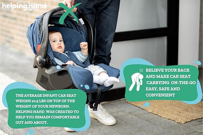 Helping Hand Car Seat Clip | Alleviates The Weight of Carrying an Infant Car Seat | Effortless Carseat Carry for On-the-Go Parents | Car Seat Accessories