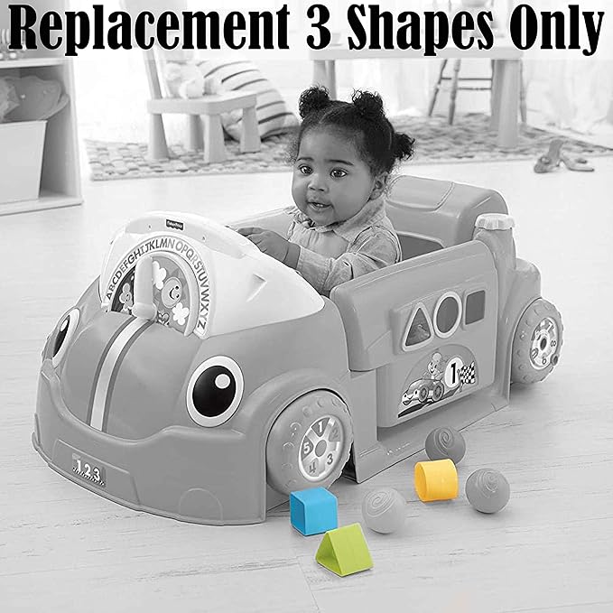 Replacement Parts for Fisher-Price Laugh and Learn Smart Stages Crawl Around Car - DJD10~3 Shapes ~ Also Works with Models GFM96 and CDC78 ~ Colors May Vary