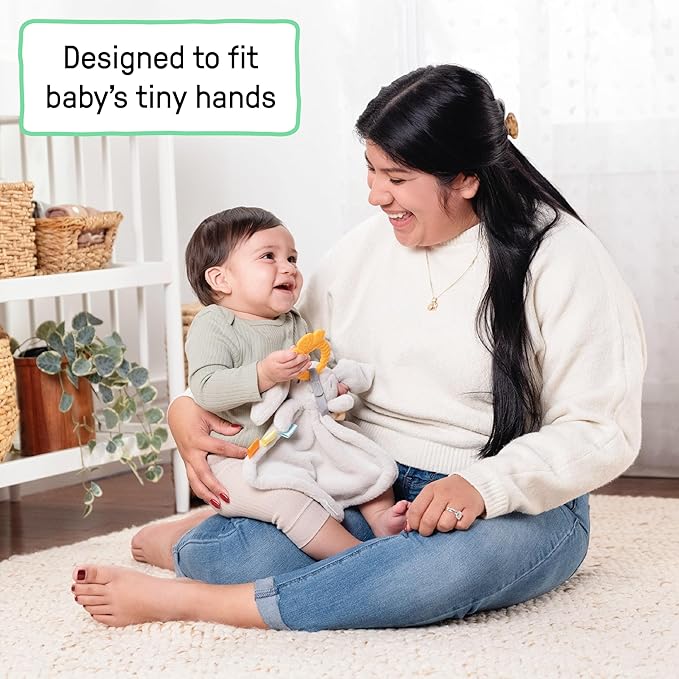 Ingenuity Cozy Sylvi Plush Lovey Baby Teether - Soothe Gums - Self Soothing - Plush Bunny - Ages 0M+ (Pack of 2)