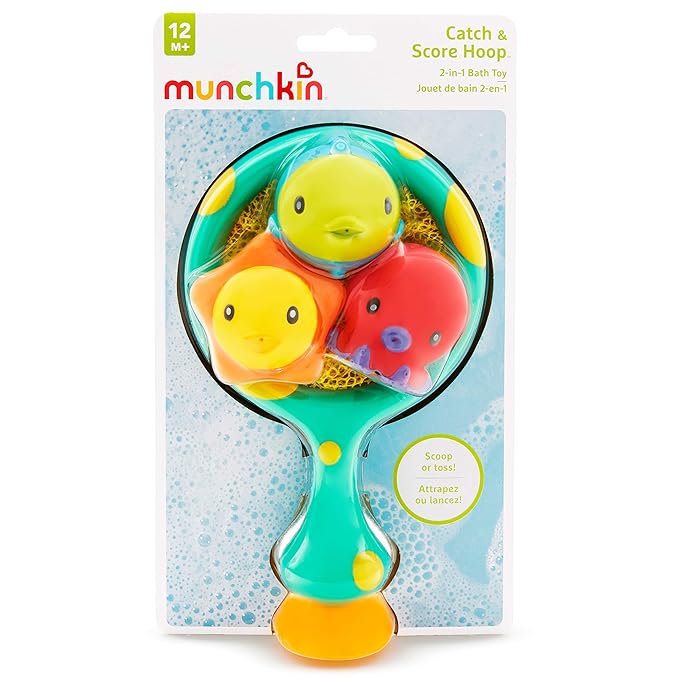 Munchkin Catch and Score Basketball Bath Toy, Multi , 4 Piece Set (Pack of 2)