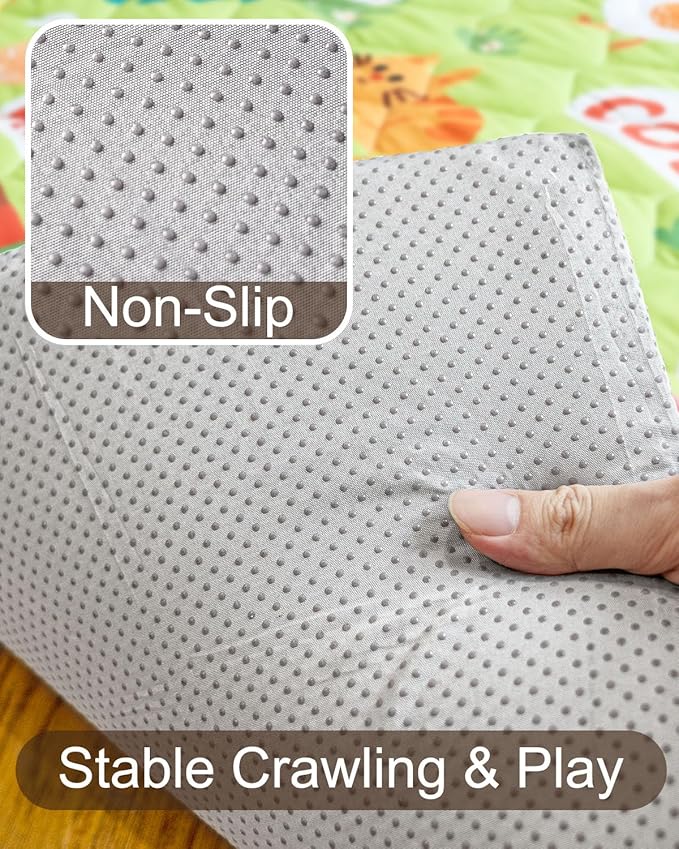 Foam Baby Play Mat 50x50, Removable and Machine Washable Cover, Thicken Cushioning Playmat and Perfect for Playpen, Non-Slip Bottom, Easy to Clean for Infants, Toddlers & Babies(Farm)
