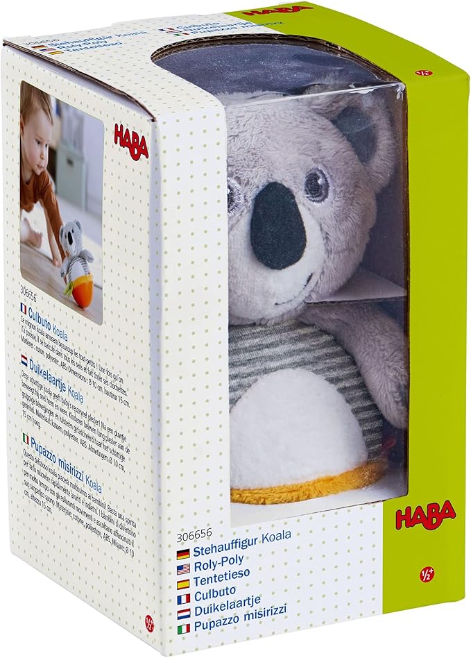 HABA Roly Poly Koala Wobbly Animal Chiming Baby Sensory Toys for Tummytime, Ideal Baby Toy for 6 Months+