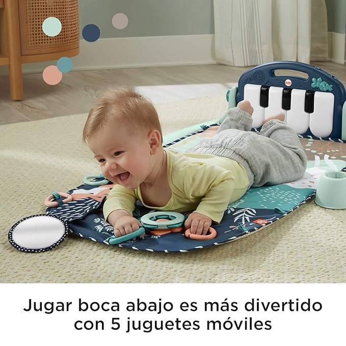 Fisher-Price Baby Portable Baby Chair Sit-Me-Up Floor Seat with Snack Tray and Developmental Toys, Puppy Perfection [Amazon Exclusive] & Kick & Play Piano Gym
