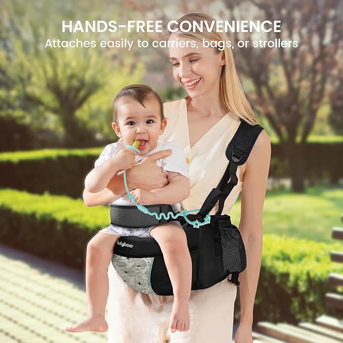 Lulyloo Silicone Multi-Use Straps for Baby Essentials - Food-Grade Loops with Non-Slip Design for Strollers, High Chairs & Car Seats Clean, Neutral Colors Keeps Bottles Teethers Pacifiers & Toys Reach