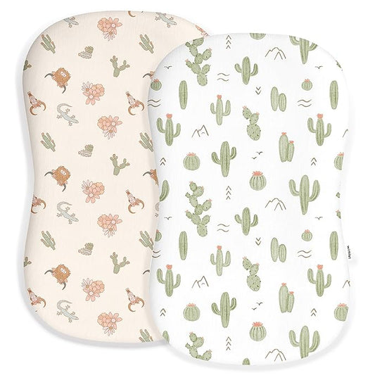Baby Lounger Cover for Boys and Girls, Soft Breathable Polyester Cover, Fits Most Lounger Pillows, Cute Patterns, Durable and Machine Washable (Cactus Cozy, Envelope)