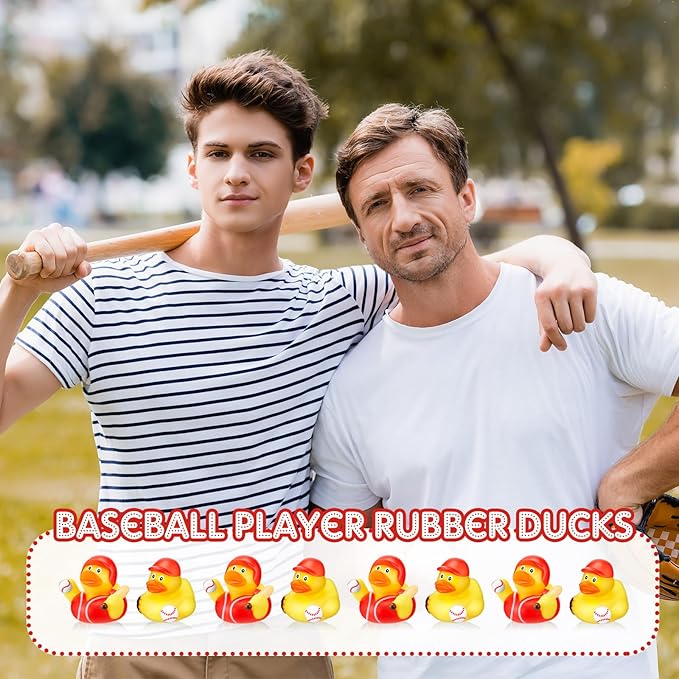 Deekin Rubber Ducks 2 Inch Bulk Sport Party Favors for Team Events Decorations Birthday Party Supplies Club Player Gift(48 Pcs,Baseball Team)