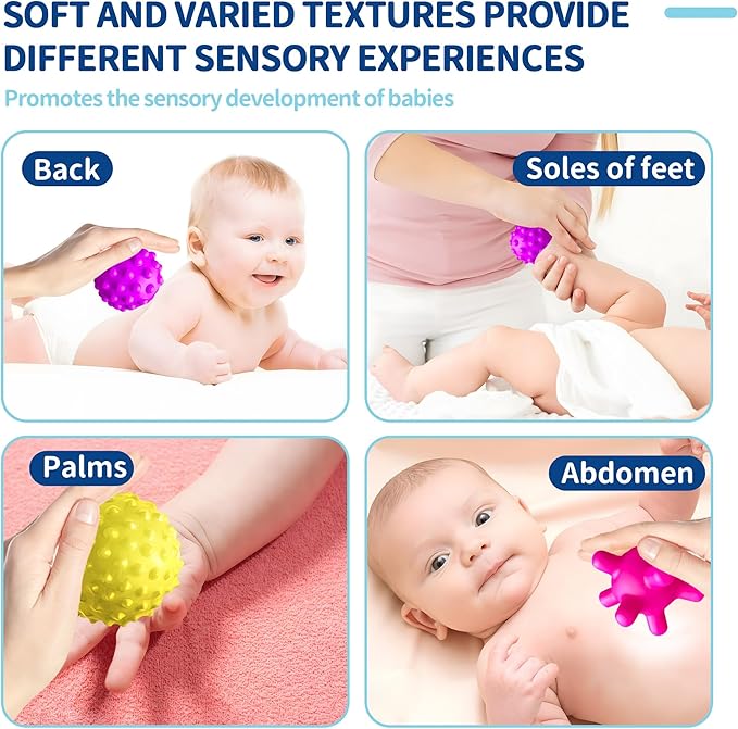 Baby Toys 6-12 Months, Sensory Textured Balls for Toddlers 1-3 Soft, Colorful Infant Rattle Teething Toys 3-6 Months Easy Grasp, Montessori Gift Sets 7-Pieces for Newborn Boys & Girls