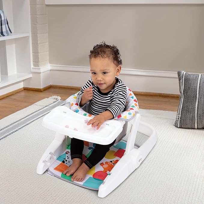 Baby Einstein 4-in-1 Kickin' Tunes Learn-to-Sit Music & Language Floor Seat, with 2 Positions and Detachable Kick Piano, Ages 4 Months and Up