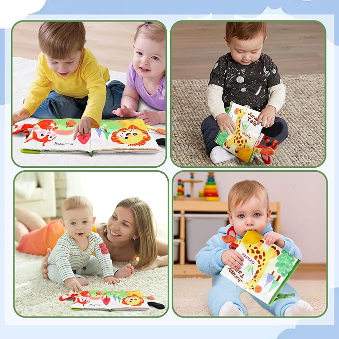 Baby Books 0-6 Months, Infant Tummy Time Toy 6-12 Months Touch Feel Book Travel Toy Gifts for Boys Girls 0-3 Months Baby Shower Birthday Easter Basket Stuffers