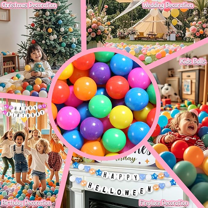 GOGOSO Ball Pit Balls for Toddlers Dogs Baby Boys Girls 2.2Inch Plasticball Toys for Kid Play Tent Birthday Slides Party Decor 50 100 170 200 500 1000