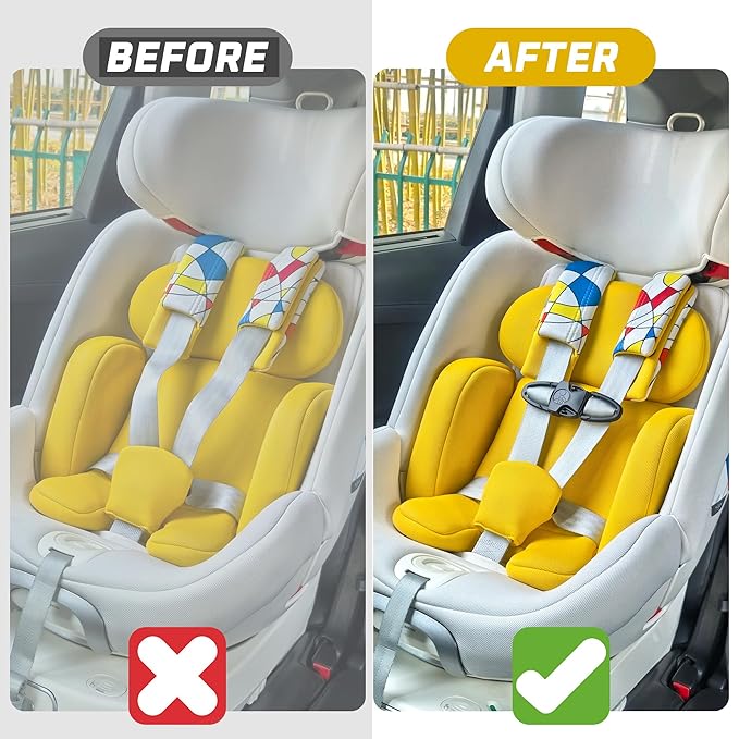 Universal Child Seat Chest Harness Clip, Anti-Escape Seat Buckle Guard Clip Lock, Safety Buckle Lock Replacement for Kids Trend Adjustable Guard, for Stroller (1 Pcs, Black)