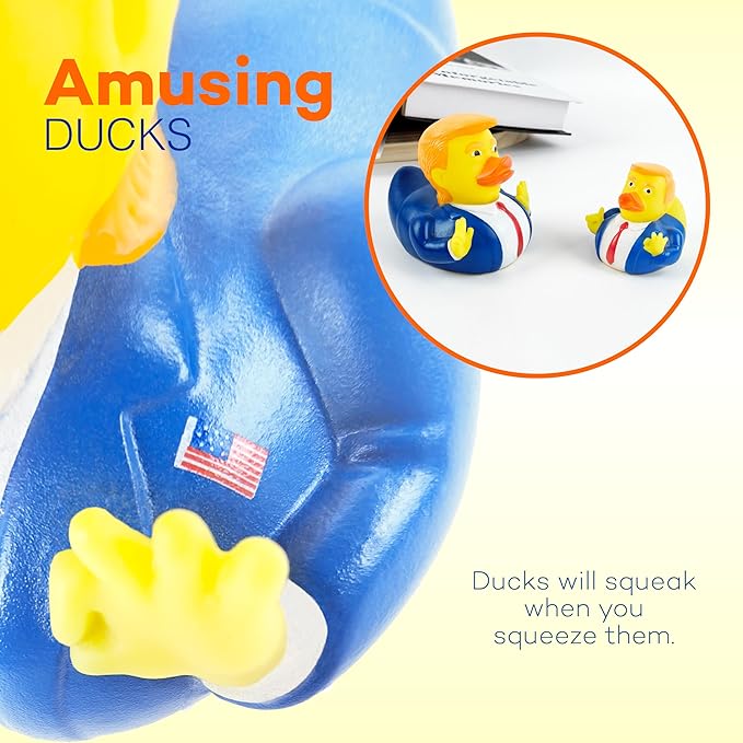 4E's Novelty Large Rubber Duck - 3.15 Inch Rubber Duck , 1 Piece - Great for Jeep Ducking, 2025 Gifts, Bath Tub Toys Christmas White Elephant Exchange Gag Gift for Adults