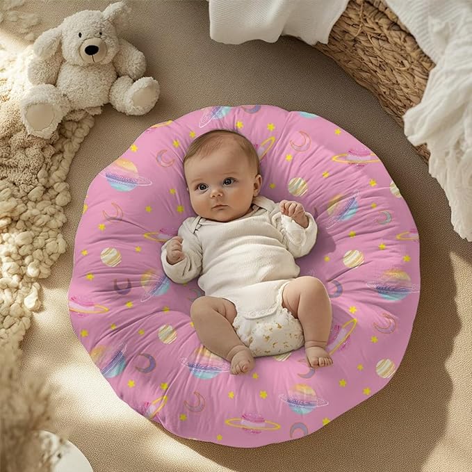 Cartoon Planets Newborn Lounger Cover Lounger Cover for Boys Girls Comfy Fit Infant Lounger for Baby, Infant Removable Slipcover Breathable and Washable