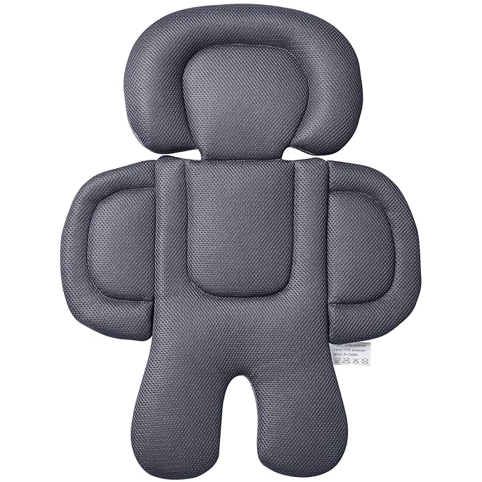 Innokids Infant Car Seat Insert for Newborn, 2 in 1 Reversible Soft Padded Baby Head and Body Support for Stroller, Carseat, Swing (Gray/Black)