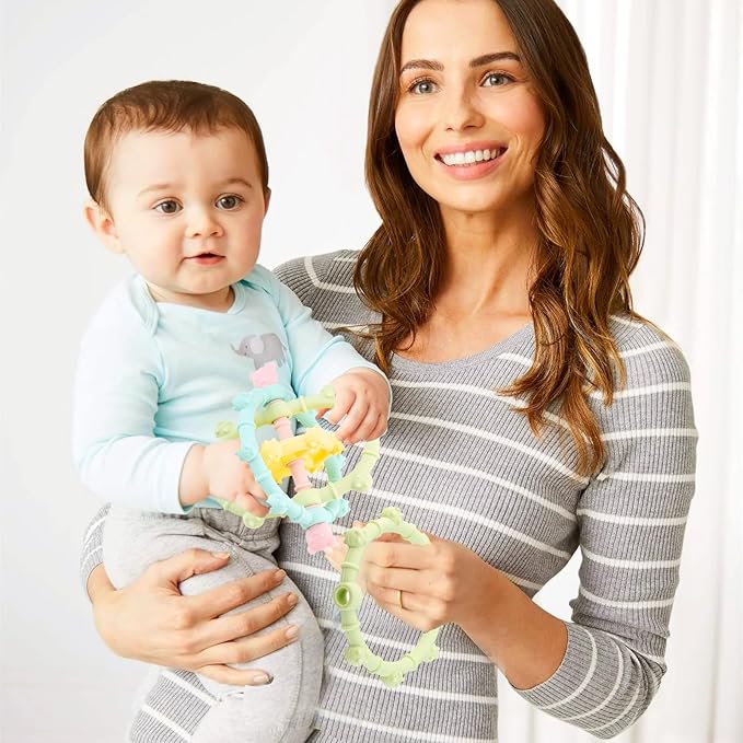 Food Grade Silicone Baby Teething Toys, 3-6 Months Easy-Hold Handle Infant Balls, 2 Pack Detachable Assembly of Baby Chews Toys, BPA Free,for Infant Boys Teethers