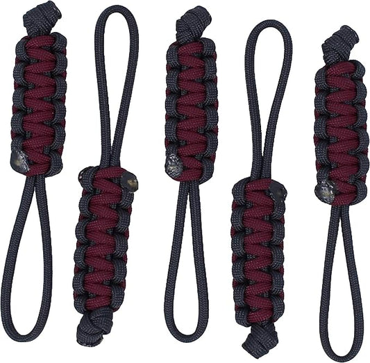 BubbasGarageTv - Large Heavy Duty Paracord Zipper Pulls (Maroon)