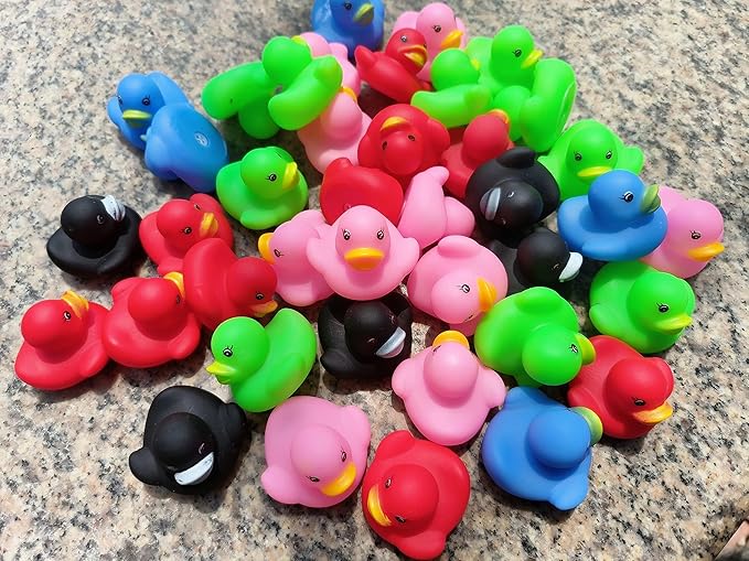 Mini Rubber Duck Set 10-Pieces Float & Squeak Mini Rubber Duck Baby Bath Ducky Sound ShowerToys for Kids Celebrate The Joy of The Children(1.6"x 1.5" x 1.2")